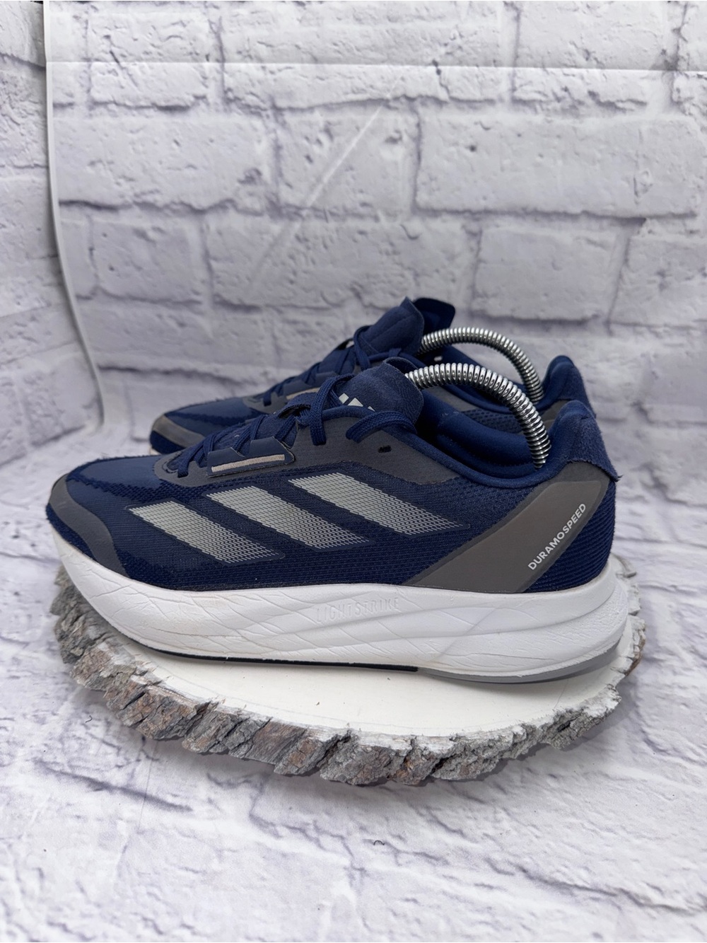 adidas Men's Duramospeed Lightstrike Running Shoes Size 8.5 Blue Gray White - Picture 4 of 8